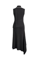 Jinkim Scarf Tie Fitted Dress in Silk Cotton Blend Knit