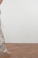 Emma Handpainted Floral Elastic Waist Wide Leg Pants in Linen Blend